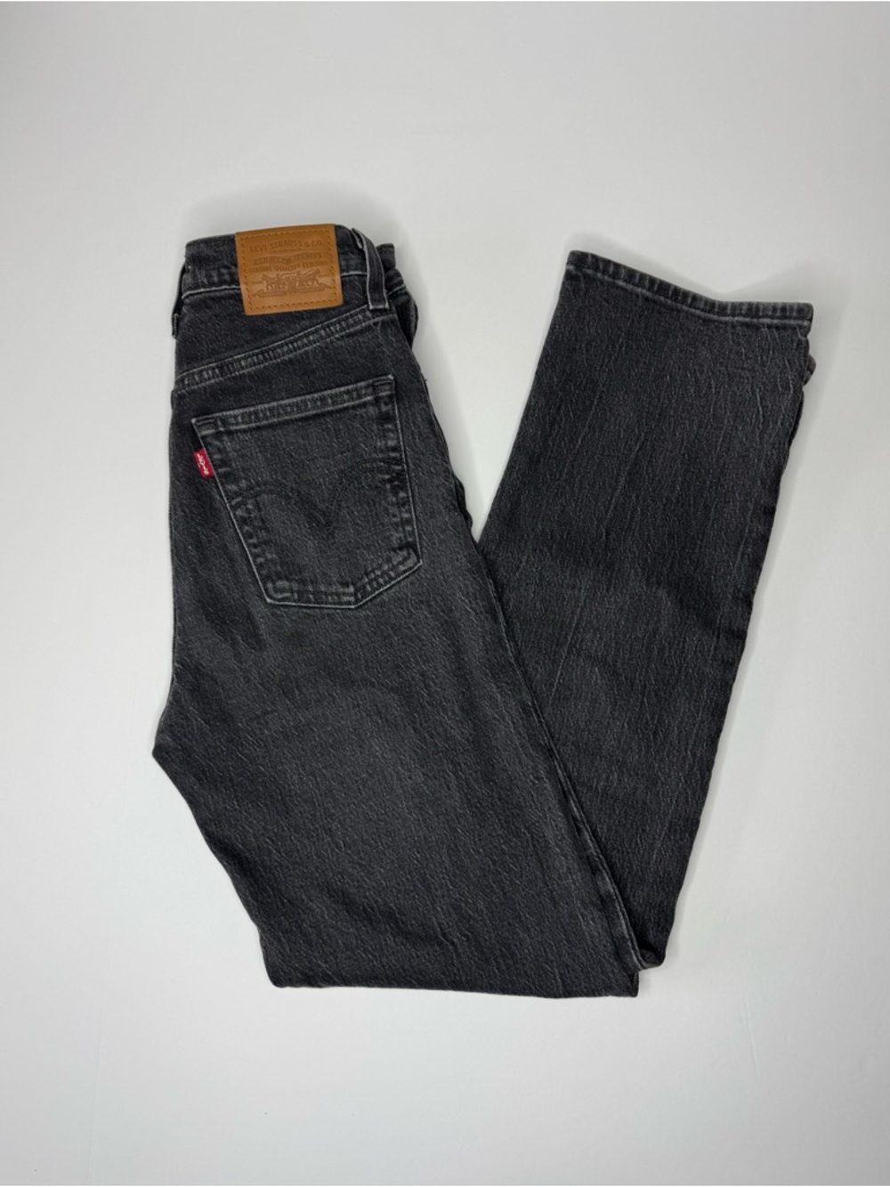 Levis Ribcage Straight Ankle Jeans 25 Black Wash High Rise Premium Denim